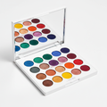 Eyeshadow palette with multiple colorful pigmented shades